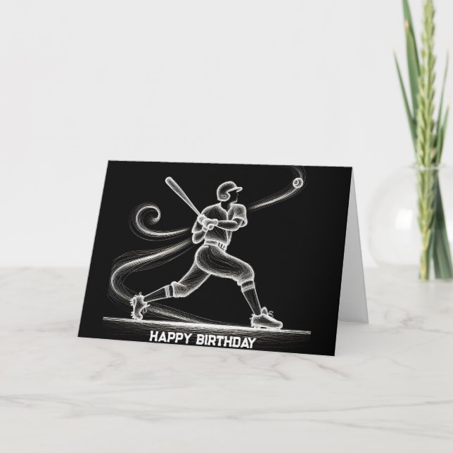Tarjeta Jugador de Béisbol Neon Birday (Anverso)