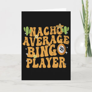 Tarjeta Jugador de Bingo Nacho Promedio Divertido Cinco De
