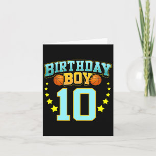 Tarjeta Jugador de Bysketbyll, de 10 años, décimo cumpleañ