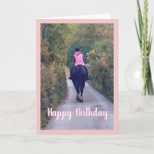 Tarjeta Jugador de caballos Cumpleaños (Anverso)