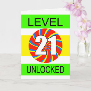 Tarjeta Jugador de computadoras de cumpleaños 21