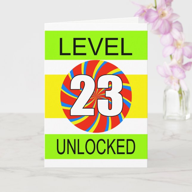 Tarjeta Jugador de computadoras de cumpleaños número 23 (Orquídea)