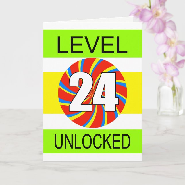 Tarjeta Jugador de computadoras de cumpleaños número 24 (Orquídea)