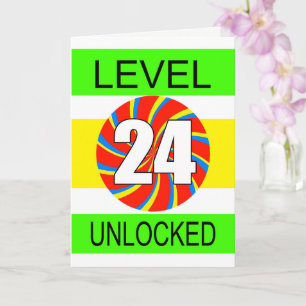 Tarjeta Jugador de computadoras de cumpleaños número 24