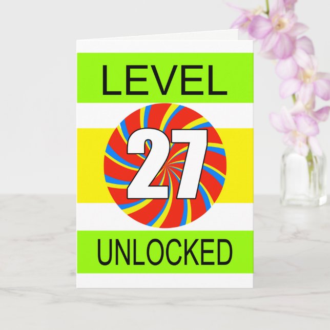 Tarjeta Jugador de computadoras de cumpleaños número 27 (Orquídea)