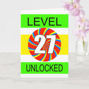 Tarjeta Jugador de computadoras de cumpleaños número 27