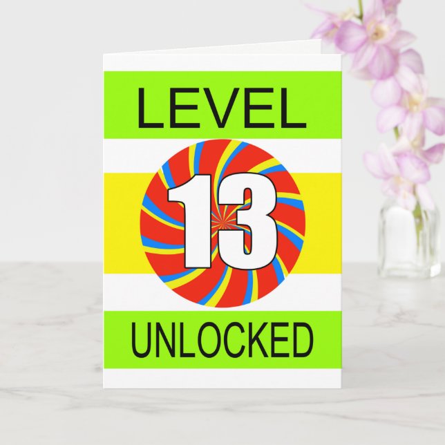 Tarjeta Jugador de computadoras por 13 años (Orquídea)