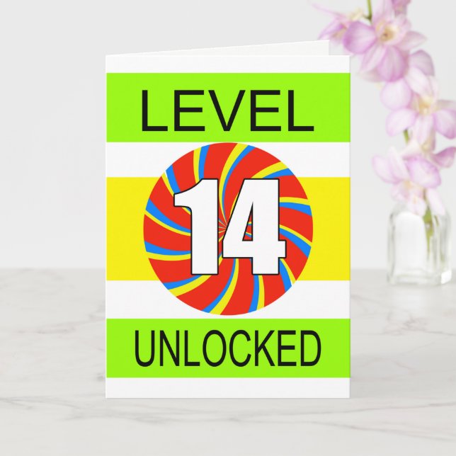 Tarjeta Jugador de computadoras por el 14 de cumpleaños (Orquídea)