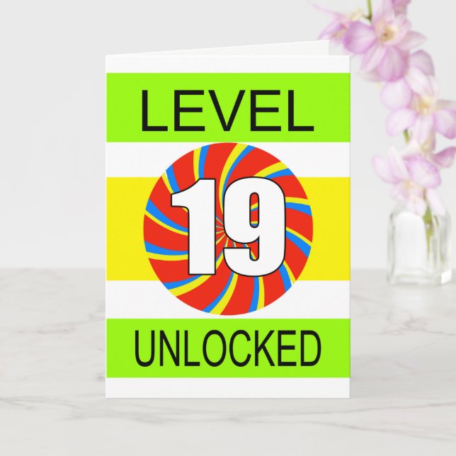 Tarjeta Jugador de computadoras por el cumpleaños 19 (Orquídea)