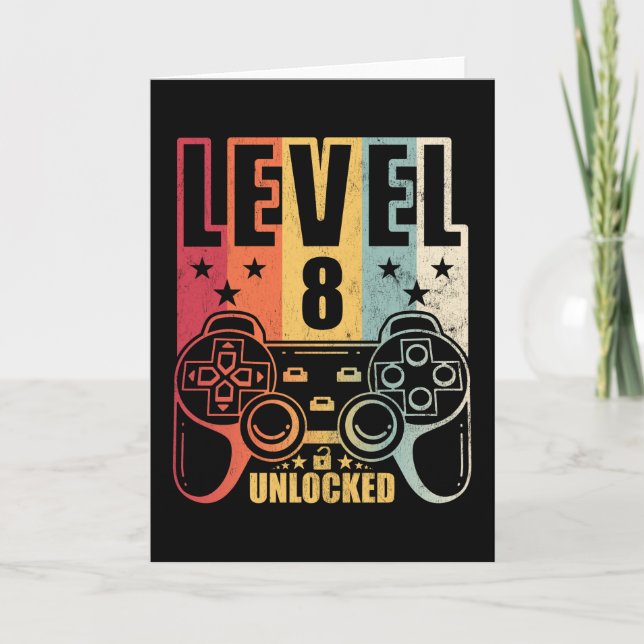 Tarjeta Jugador de cumpleaños de nivel 8 desbloqueado (Anverso)