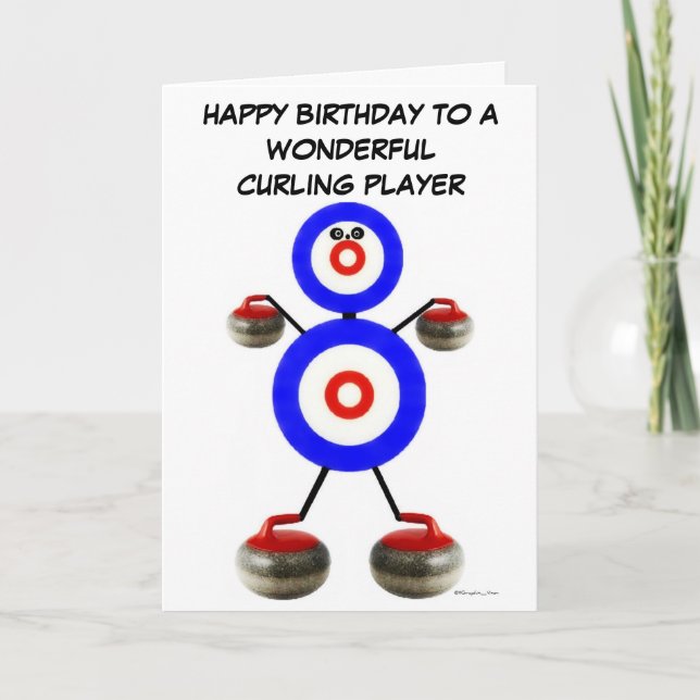 Tarjeta Jugador de Curling de Cumpleaños (Anverso)