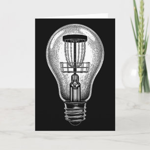 Tarjeta Jugador de Disc Golf Luz Bombilla Boceto Buena Ide