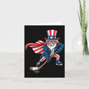 Tarjeta Jugador de disco patriótico de hockey para hombres