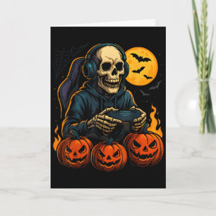 Tarjeta Jugador de Esqueleto de Halloween con Controlador