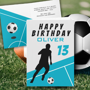 Tarjeta Jugador de fútbol balón de fútbol niño cumpleaños 