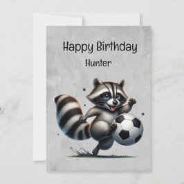 Tarjeta Jugador de Fútbol Cute Personalizado Raccoon