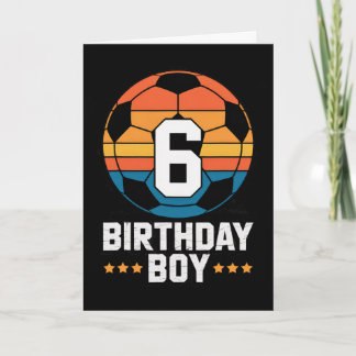 Tarjeta Jugador de fútbol de 6 años cumpleaños 6 para niño