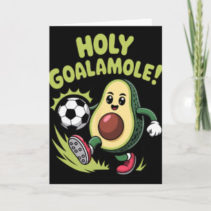 Tarjeta Jugador de fútbol de aguacate divertido Holy Goala