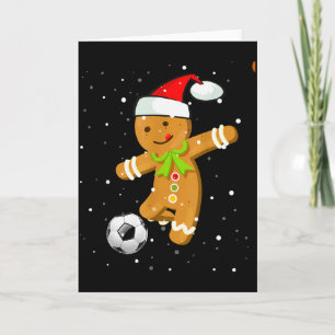 Tarjeta Jugador de fútbol de gingerbread de Navidad