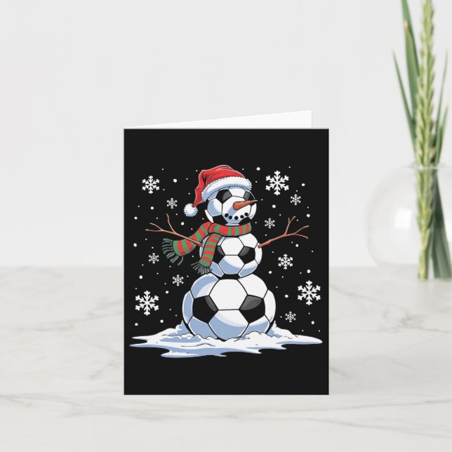 Tarjeta Jugador de fútbol de snowman Santa Hat Navidades F (Anverso)