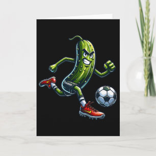 Tarjeta Jugador de fútbol enojado Pickle Cartoon