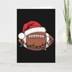 Tarjeta Jugador de Fútbol Navideño Luces de Navidad Santa