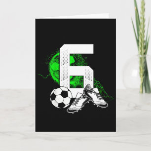 Tarjeta Jugador de fútbol niño cumpleaños 6 Fútbol 6 años