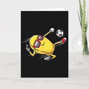 Tarjeta Jugador de fútbol Nugget de pollo jugando fútbol c