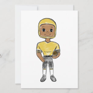Tarjeta jugador de fútbol retro vintage negro amarillo sim