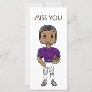 Tarjeta jugador de fútbol retro vintage púrpura negro simp