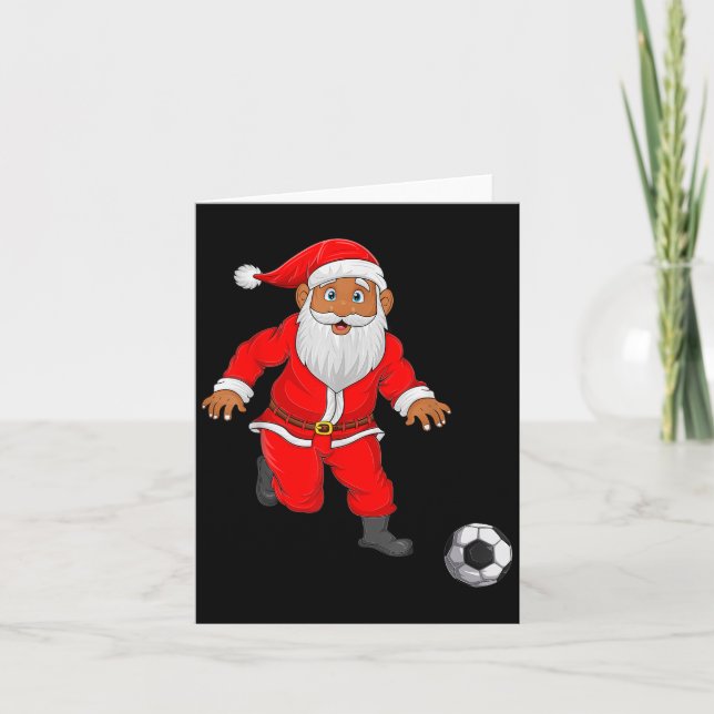 Tarjeta Jugador de fútbol Santa Navidades Pajamas Divertid (Anverso)