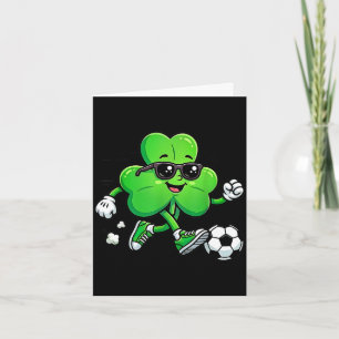 Tarjeta Jugador de fútbol trébol genial día de San Patrici