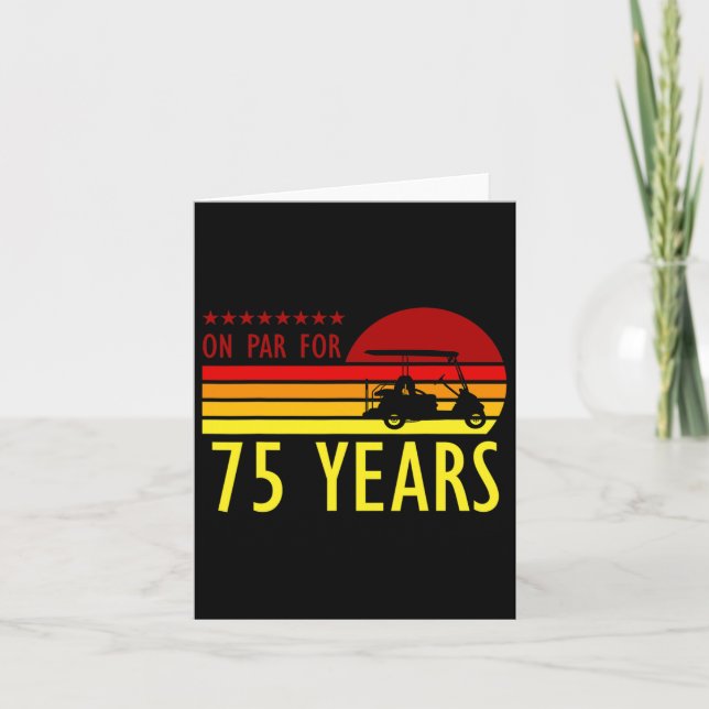 Tarjeta Jugador de golf de 75 años Turing Golfing 75th B-d (Anverso)