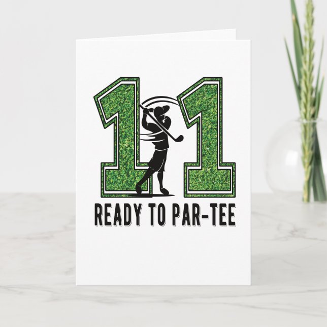 Tarjeta Jugador de golf de regalo de cumpleaños 11 años (Anverso)