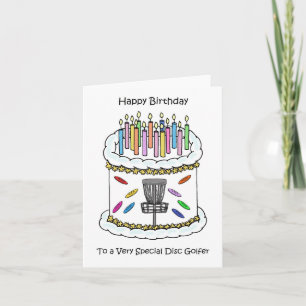 Tarjeta Jugador de golf Happy Birday Disk
