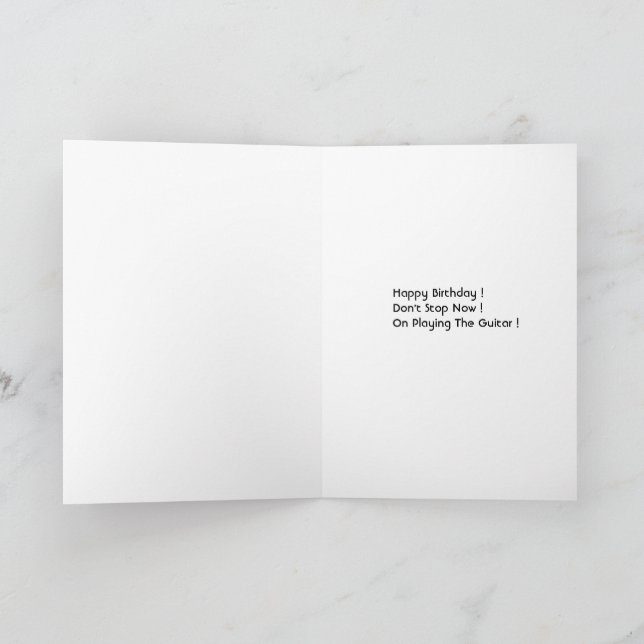 Tarjeta Jugador de guitarra feliz cumpleaños (Interior)