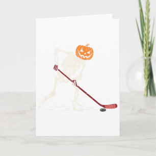 Tarjeta Jugador de Halloween Esqueleto Hockey Receptor Hom