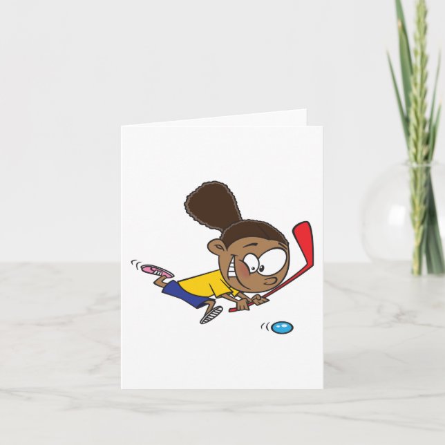 Tarjeta Jugador de hockey chica (Anverso)