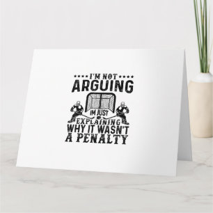 Tarjeta Jugador de Hockey Discutiendo Regalo Divertido Hoc