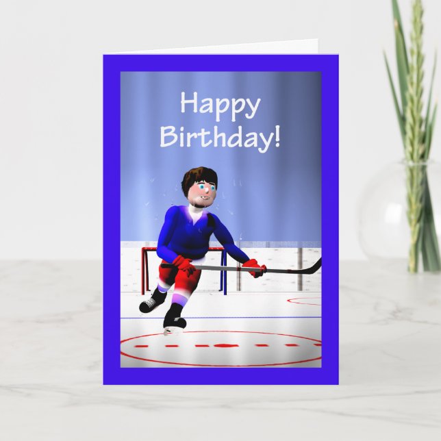 Tarjeta Jugador de hockey horas extra Cumpleaños (Anverso)