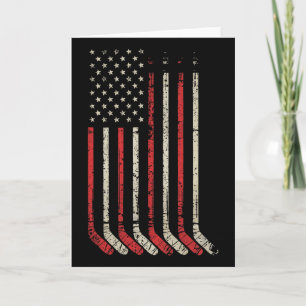 Tarjeta Jugador de hockey sobre estanque bandera americana