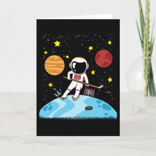 Tarjeta Jugador de Hockey sobre Hielo Astronauta Planetas 