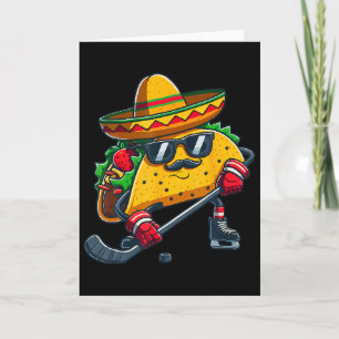 Tarjeta Jugador de hockey sobre hielo divertido taco cinco