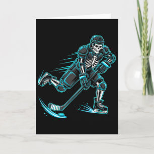Tarjeta Jugador de Hockey sobre Hielo Esqueleto Divertido 