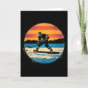 Tarjeta Jugador de Hockey sobre Hielo Puesta de Sol Arte p