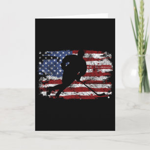 Tarjeta Jugador de Hockey sobre Hielo Usa Bandera American