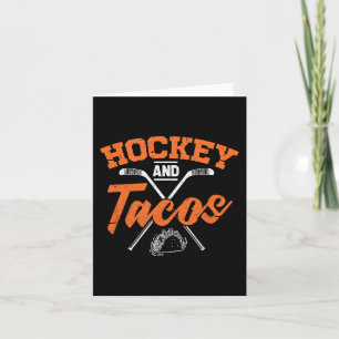 Tarjeta Jugador De Hockey Y Hockey Y Tacos Divertido