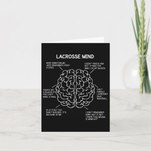 Tarjeta Jugador de Lacrosse Pensar Dichos Cerebro Navidad