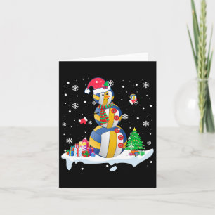 Tarjeta Jugador de Navidad de Golf de Snowman Santa Volley