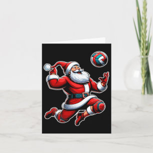 Tarjeta Jugador de Navidades divertidos del voleibol Santa